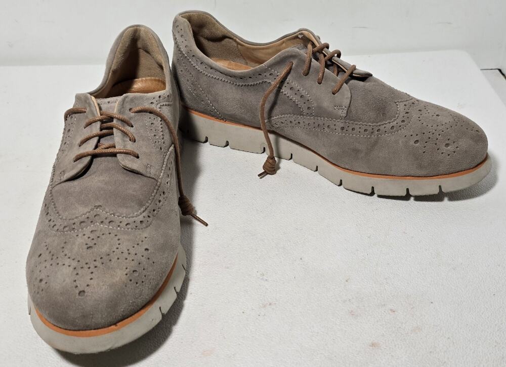 Samuel Hubbard Women's “SamSport" Oxford Shoe Beige Suede Wingtip 9M Lightweight